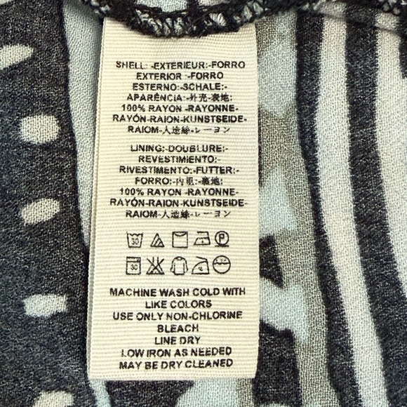 Free People Tegan Border Printed Mini Dress Pockets Black White Combo Boho - Picture 15 of 16